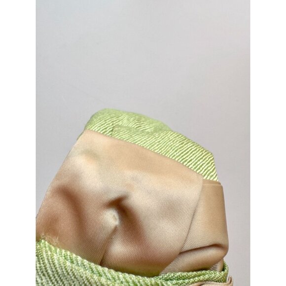 Vintage Green Straw Champagne Satin Ribbon Headband - Picture 9 of 13